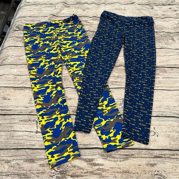 Lot of 2 Pairs of Cub Scouts Baselayer Pants in Blue and Yellow Size 12 - Picture 1 of 5